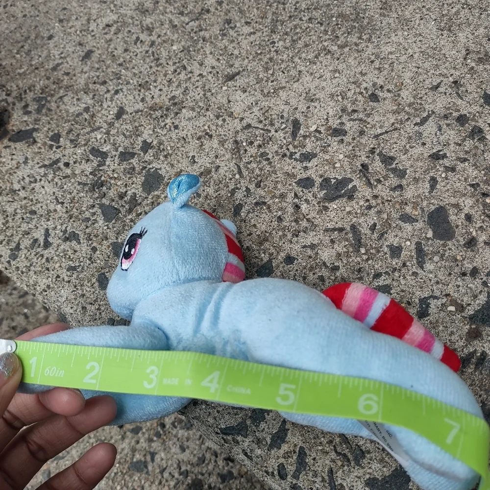 ✓Baby Pony unicorn Horse plush Greenbriar Baby blue with Candy Striped Mane - Picture 12 of 14